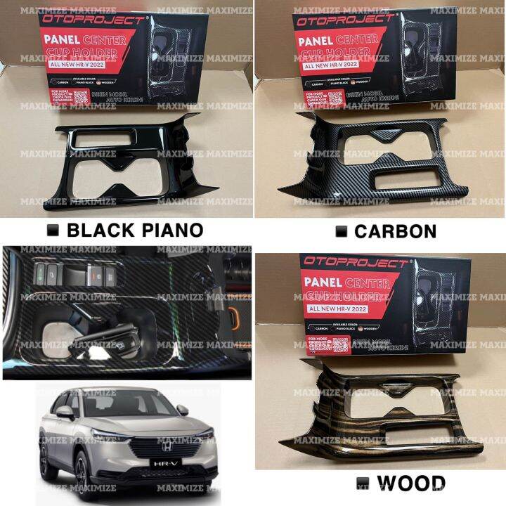Panel Center Cup Holder Honda HRV 2022 2023 2024 2025 UP Hitam Wood
