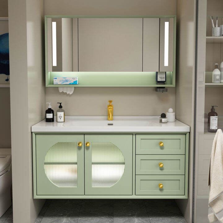 Modern Simple Solid Wood Bathroom Combination Bathroom Ceramic