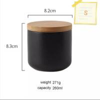 โถเซรามิคสีดำ 260ml tea canister โถใส่เครื่องเทศ​ โถชา โถกาแฟ  ขวดใส่เครื่องปรุง​ กระปุกใส่ชา​ โถใส่กาแฟ​