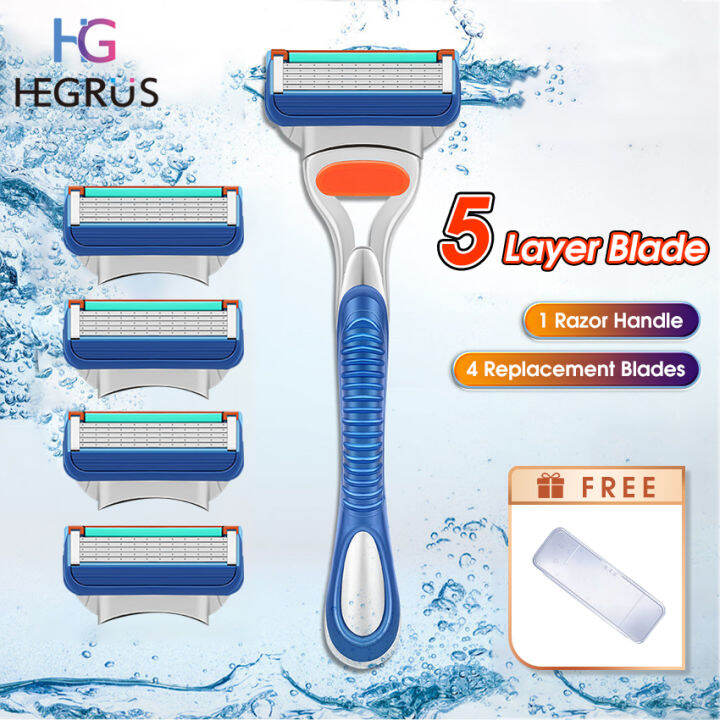 HEGRUS Men’s Razor Manual Beard Shaver 5Layer Razors Manual Beard