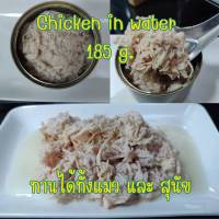 ไก่น้ำ  " Chicken in water "ขนาด 185 กรัม อาหารแมวและสุนัข อาหารกระป๋องเปลือย