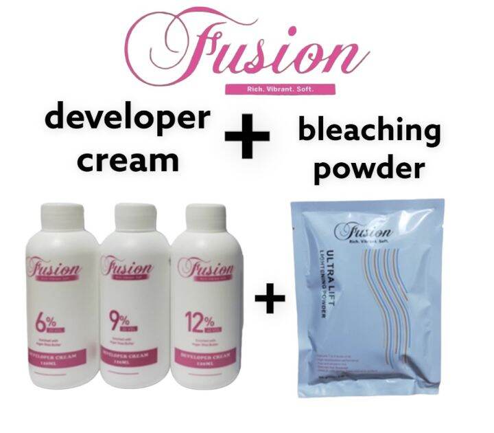 Fusion Bleaching Powder & developer Cream Lazada PH