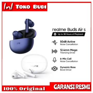 realme Buds Air 5 with 50dB ANC, 12.4mm Dynamic Bass Driver and upto 38  hours Playback Bluetooth Headset Price in India - Buy realme Buds Air 5  with 50dB ANC, 12.4mm Dynamic