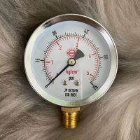 Pressure gauge เกจวัดแรงดัน 5 kg/cm2  หน้าปัดขนาด 2.5 นิ้ว ข้อต่อขนาด 1/4 นิ้ว BSPT Bottom connection ยี่ห้อ SUNSHIRO ใช้กับปั๊มน้ำ ปั๊มลม เครื่องกรองน้ำ