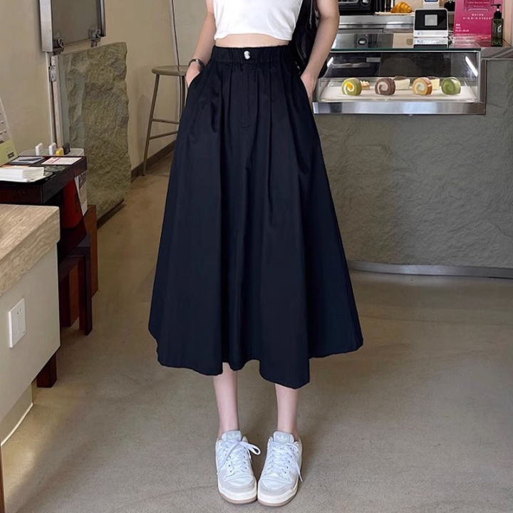 Black a line skirt mid outlet length