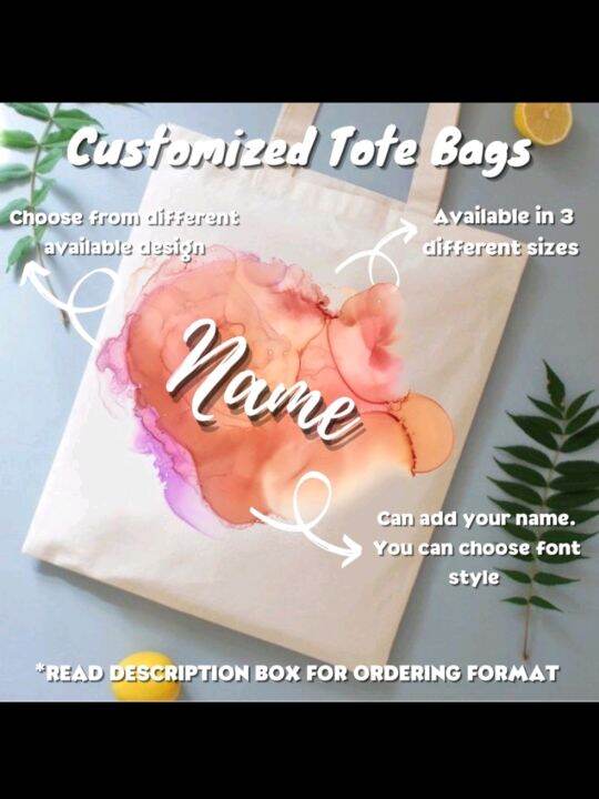 CUSTOMIZED TOTE BAGS UNISEX Lazada PH