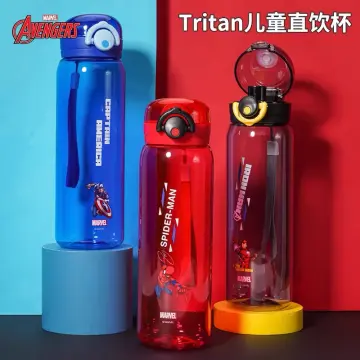Disney Anime Water Bottle Boys Cartoon Plastic Drinking Cups Spiderman  Children Adult Water Glass 560ml