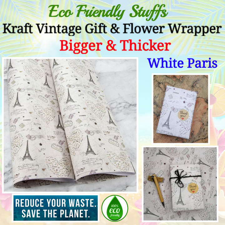 Kraft Vintage Wrapping Paper Bigger & Thicker WHITE PARIS Lazada PH