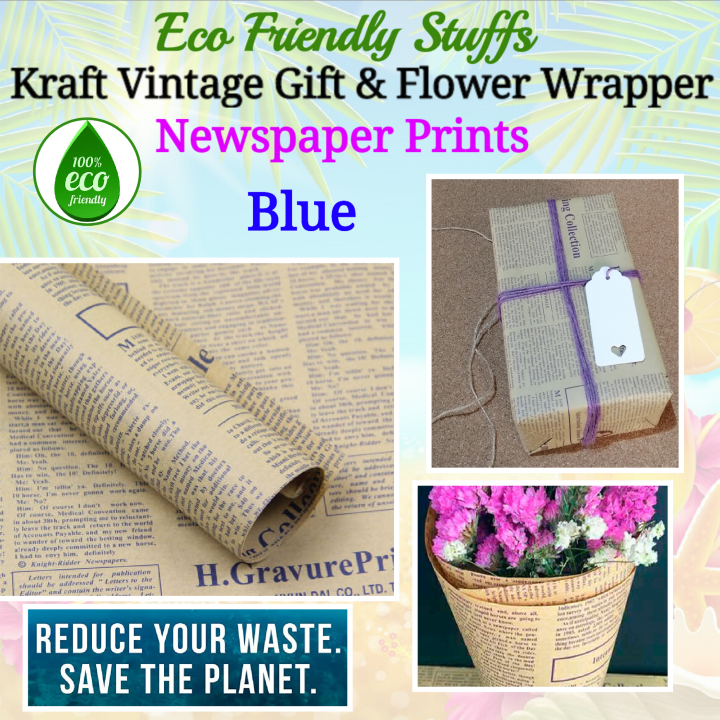 Kraft Vintage Newspaper Wrapping Paper PURPLE PRINT Lazada PH