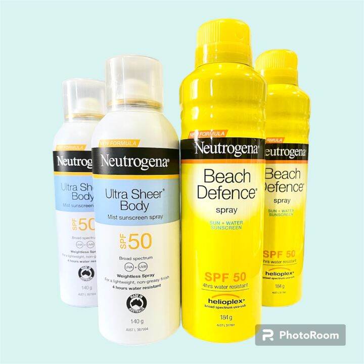 Neutrogena Beach Defence Spray SPF50 Body Sunscreen Sunblock No White