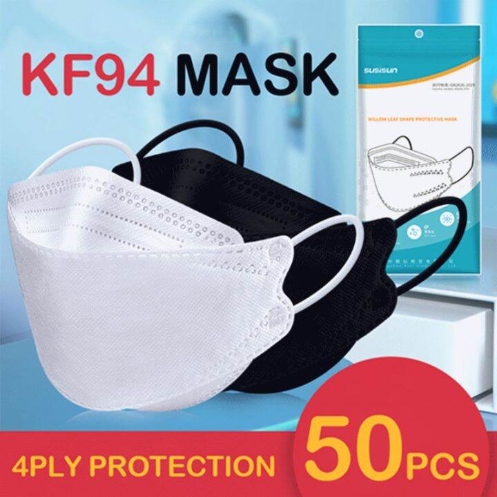 [ Free Shipping ] 50PCS KF94 Mask 4 Ply Korean Version Reusable