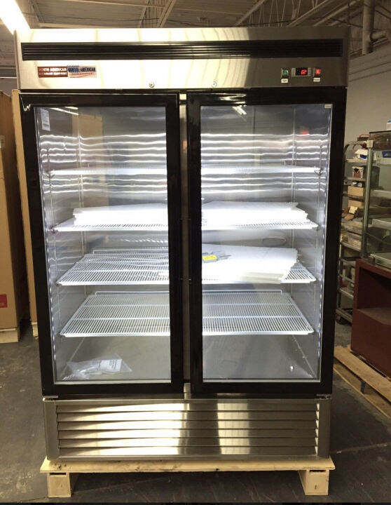 FREEZER 2 Double Door Glass Front Reach In FREEZER FROZEN FOOD