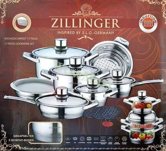17 PCS PROFESSIONAL ZILLINGER COOKWARE 304 SURGICAL STAINLESS Lazada PH