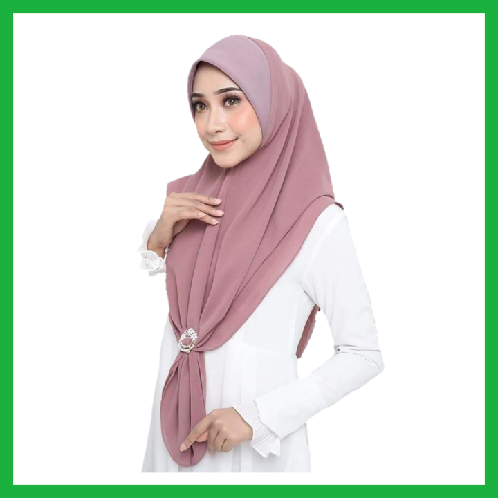 🌺TUDUNG BAWAL CHIFFON AWNING SCUBA | Lazada