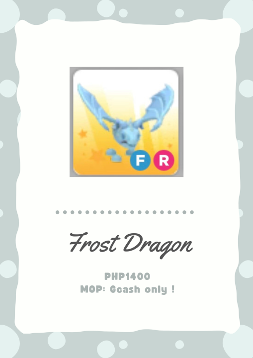 Adopt Me FR Frost Dragon Lazada PH