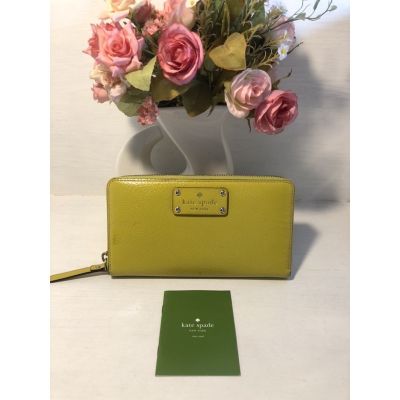 🍃🌸กระเป๋าสตางค์ Kate Spade ♠️ หนังสีเหลืองมะนาว🍋🍃🌸 แท้💯