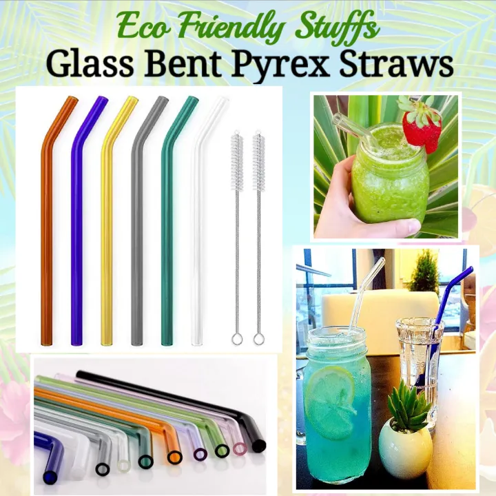 Pyrex Glass Straws Bent (Regular Size). Lazada PH