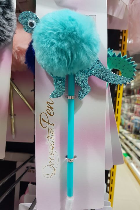 สีฟ้า ปากกาแฟนซี ปากกาเต่า เต่าน่ารัก ปากกาตุ๊กตา ปากกาพู่พู่ ปากกาฟูฟู :  คัดสรรคุณภาพโดย dddOrchids