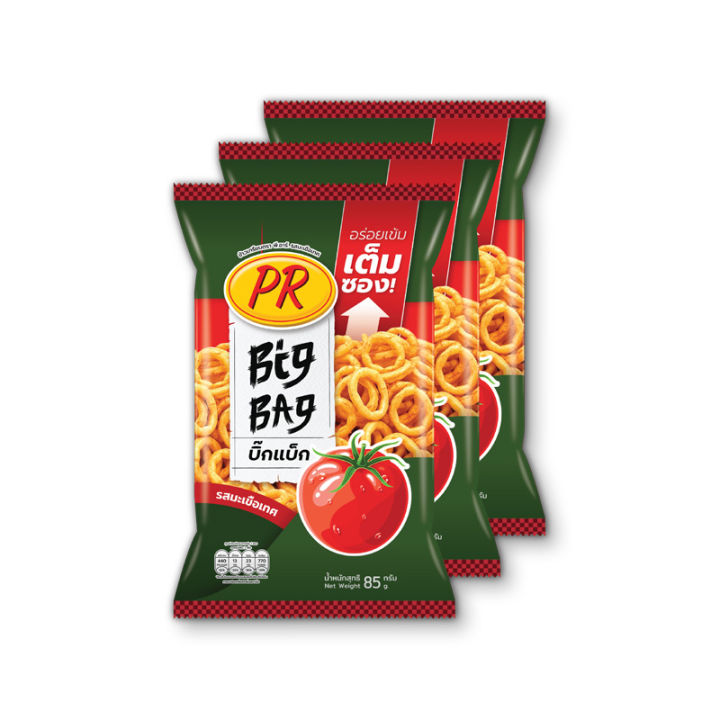 pr-cracker-tomato-flavor-85g-x-3-pcs-พีอาร์-ข้าวเกรียบ-รสมะเขือเทศ-85-กรัม-x-3-ถุง
