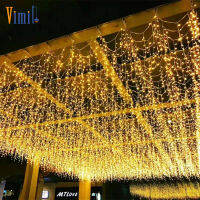 Vimite 216 LED ไฟเส้น ไฟคริสมาส Outdoor Christmas Light Waterproof 4/5Meters ไฟตกแต่งสวน Curtain Lights ไฟตกแต่งต้นไม้  Wedding Party House ไฟตกแต่งปีใหม่