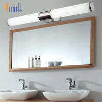 Vimite 12W 16W LED โคมไฟติดฝาผนัง Bathroom Makeup Wall Light Sconces Modern Simple Mirror Front Lamp Indoor Stainless Steel Waterproof Vanity Wall Lamp for Room Toilet Lighting Warm White 110V-240V