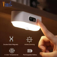 Vimite ไฟกลางคืน ไฟ Led มีเซ็นเซอร์ ไฟเซนเซอร์คน Motion Sensor Light โคมไฟแบบชาร์จ Magnetic Touch Dimming โคมไฟตั้งโต๊ะ โคลมไฟห้อง โคมไฟอ่านหนังสือ ไฟตู้เสื้อ