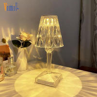 Vimite Touch Led Table Light Lamp with Remote Control USB Rechargeable 3-Colors Dimming Crystal Diamond Desk Lamp Lampshade Night Light for Bedroom Room Bedside Home Decoration Birthday Gifts 水晶钻石台灯