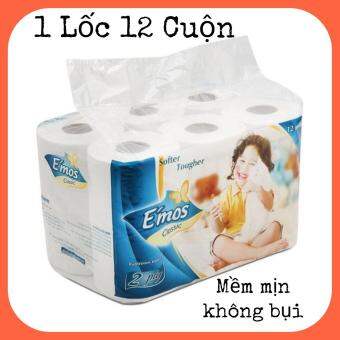 Combo Giấy Vệ Sinh E'Mos Classic 12 Cuộn 1 Lốc Tiết Kiệm