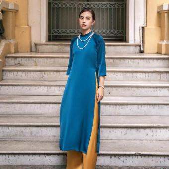 Bộ áo dài cách tân lụa ngọc trai cao cấp vải siêu mềm mịn