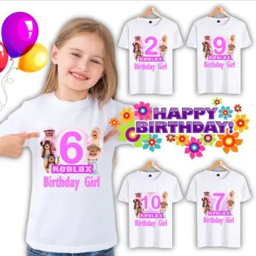 Girls Roblox T-Shirt for Kids, Game Cartoon Print Shirt [5-12 Years Old]