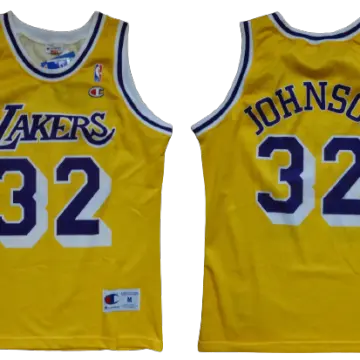 #32 Magic Johnson Los Angeles Vintage Lakers Yellow Jersey