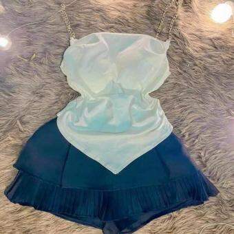 SÉT BỘ CHÂN VÁY DẬP LY ÁO HAI DÂY XÍCH XÉO TÀ MẪU HOT (CÓ TÁCH RỜI)