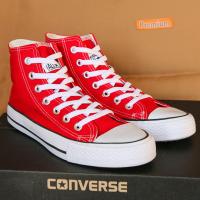 Converse All Star (Classic) ox -Free box Red !!! รุ่นฮิต สีแดง หุ้มข้อ รองเท้าผ้าใบ คอนเวิร์ส ฟรีกล่อง!!!