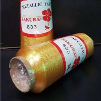 ดิ้นปัก สีทอง SAKURA 833 ความยาว 5,000 เมตร 140 บาท/หลอด   polyester film metallized with Fluorescent