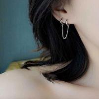 goodgift_station -  925 silver double hoop earrings ต่างหูสำหรับคนเจาะหู 2 รูป เป็นห่วงกลมแบบล็อค (ขนาดเส้นผ่าศูนย์กลาง 1 cm)