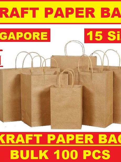 10/20/50/100pcs Multicolor Kraft Paper Bag with Handle Paper Bags