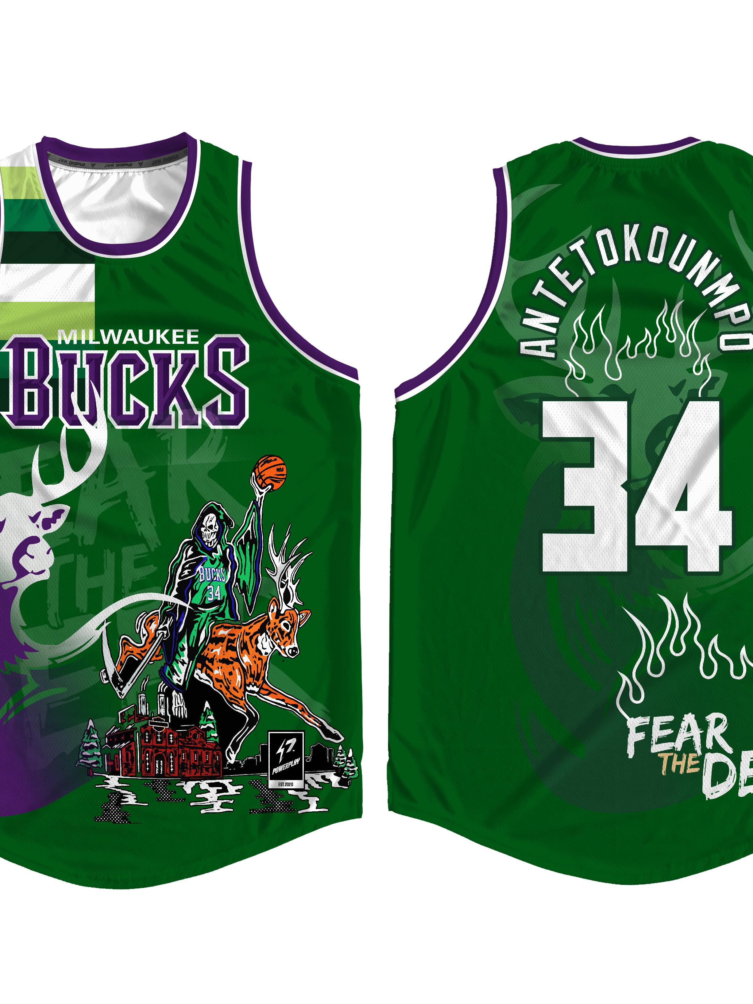 G. Antetokounmpo Alternate High School Basketball Jersey Blue S - Custom Designed Basketball Jersey by All Star Elite