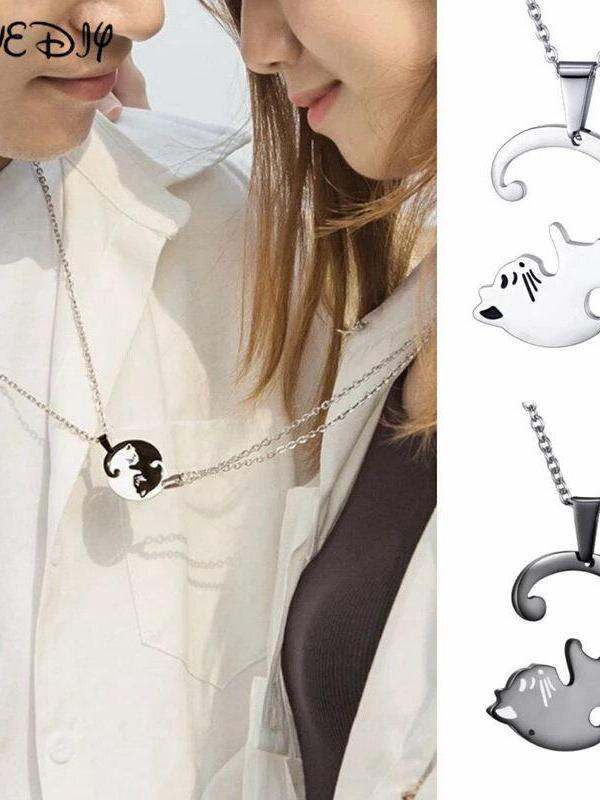 Yin Yang Koi Fish Carp Fish Pendant Necklace Matching Lucky Couple