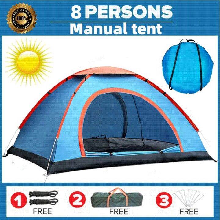 Tent Outdoor manual Wilderness Camping tent 2/4/6/8 people fishing tent