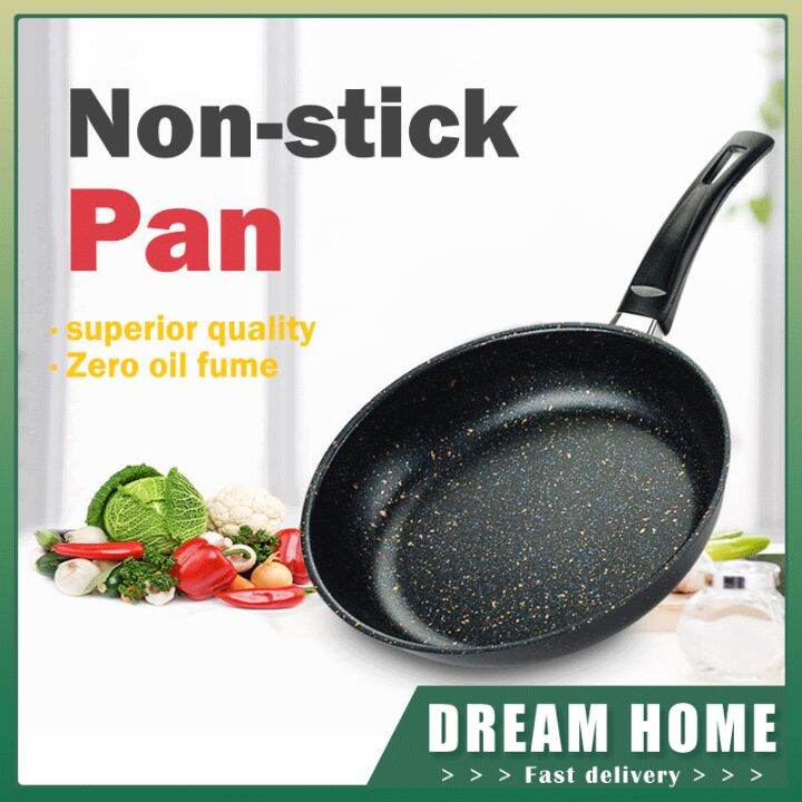 DREAM HOME Korean Style Nonstick Pan 16cm/22cm/24cm/28cm Fresh Kitchen PreSeasoned Cast Iron