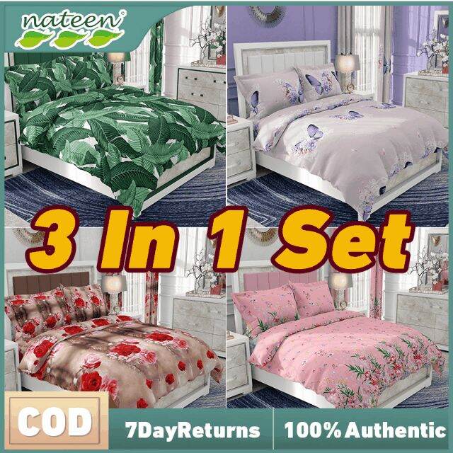 【3 IN 1 Set】Canadian Bed Sheet No Lukot No Gusot Bedsheet Double