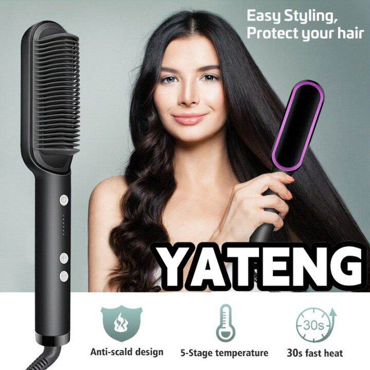 YATENG Professional Hair Straightener Comb Automatic Heating Hair