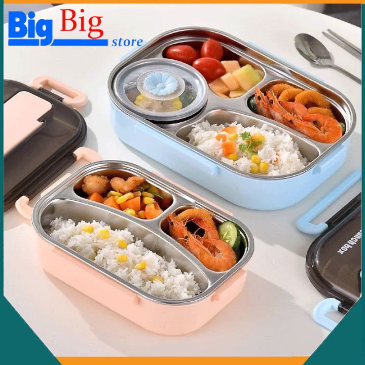 Double Layer Stainless Steel Lunch Box With Soup Bowl Leak-Proof Bento Box  Dinnerware Set Microwave