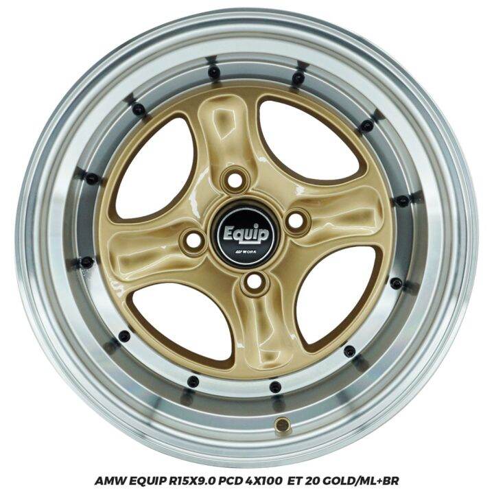 Velg Mobil Equip Ring 15x8.0/9.0 Pcd 4x100 ET. 2530 Gold ML+BR Lazada Indonesia
