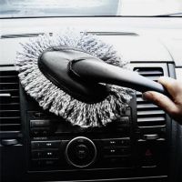 แปรงปัดฝุ่นขนนาโนทำความสะอาดรถยนต์ ไม้ปัดฝุ่นผ้านาโนสีเทา (gray) mini mop