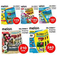 กระดาษโฟโต้ MELON Photo Inkjet Glossy A4 (115G,130G,160G,210G,240G.) แพ็คละ 100 แผ่น