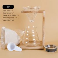 HARIO V60 Olive Wood Stand Set เซ็ตดริปกาแฟ ชุดดริปกาแฟ