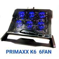 Primaxx Cooling Pad 6Fan พัดลมโน๊ตบุ๊ค 6ใบพัด รุ่น K6 (สีดำ)