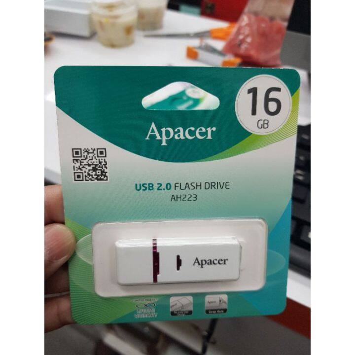 แฟลชไดร์ฟ-apacer-16-gb-ราคาโดนๆๆ-thumb-drive-16gb-white-apacer-ah-223