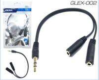 สายพ่วง GLINK GLEX-002 จาก DC 3.5M - DC3.5 F*2 สาย3.5 ตัวผู้ ออก ตัวเมียสองฝั่ง สำหรับหูฟังและไมค์